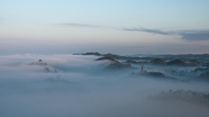 Sea of fog over Mrauk U