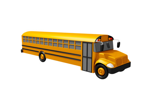 School bus isolated on white background. Back to school concept.
