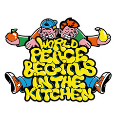 Vegan phrase about peace graffiti lettering print 