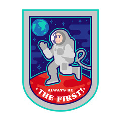 Space man on mars patch sticker print 