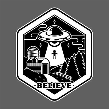 UFO space patch sticker print 