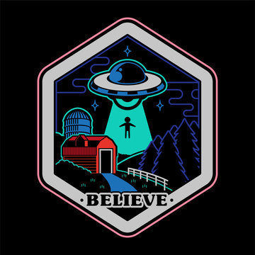 UFO space patch sticker print 