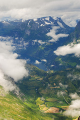 landscape with mountains and clouds