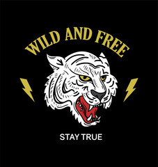 Tiger trendy phrase print 