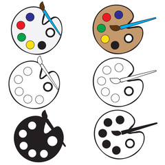 Object-Paint Pallet with Paint Brush