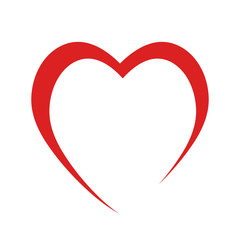 Red heart like love symbol on white, stock vector illustration icon