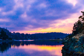 Purple Sunset over Ocean 