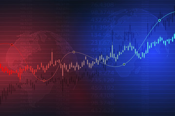 Candle stick graph chart in financial market , Forex trading graphic concept.Stock exchange market, investment, finance and trading. Trading platform. Vector illustration.