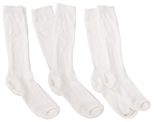 White knee socks isolated on white background