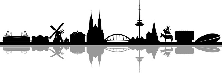 Bremen City Skyline - obrazy, fototapety, plakaty