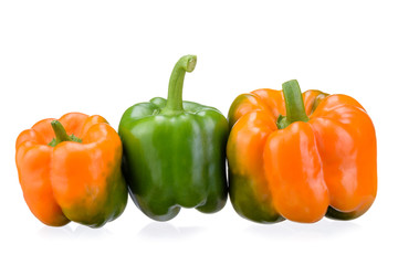 Bulgarian pepper. Yellow green pepper, excellent design for any purpose. Fresh vegetables close-up. Healthy food.