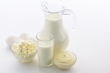Fresh sour cream and cottage cheese along with useful goat's milk and eggs. Dairy products support bone health.