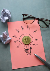 Bitcoin gold coin. Cryptocurrency concept