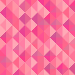 Triangle vector pattern on seampless pink background - Mosaic texture with polygons.