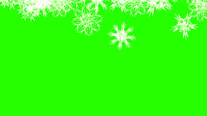 Abstract background with a variety of colorful snowflakes. Big and small.