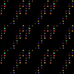 Abstract seamless pattern background with multi-colored varied triangles.