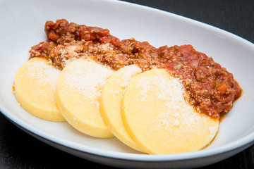 polenta with sausage sauce