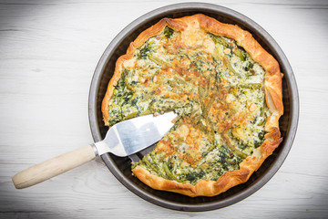 savory pie with vegetables and cheese