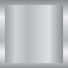Silver gradient background. Silver design texture for ribbon, frame, banner. Abstract silver gradient template. Metal shine steel plate. Metallic light chrome pattern. Vector illustration