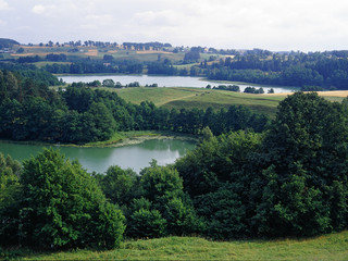 Fototapeta na wymiar view from Castle Mountain, Szurpily lake, Suwalski landscape park, Poland
