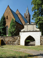 Fototapeta na wymiar Malujowice, Poland - July, 2008: gothic church