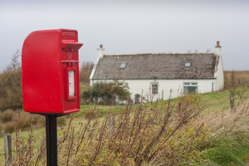 rural red letterbox in scotland