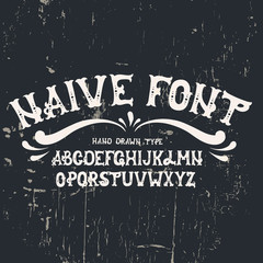 Hand drawn trendy font. Custom handwritten alphabet. Original Letters. Vintage retro hand drawn typeface . Vector illustration.