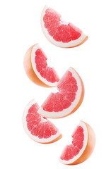 grapefruit slices isolated on a white background