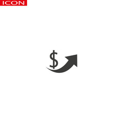 symbol icon logo dollar increase with black circle arrow up, business finance world