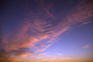 sky with clouds,orange,sunset,color,weather, beautiful,cloudscape, evening, light, 
