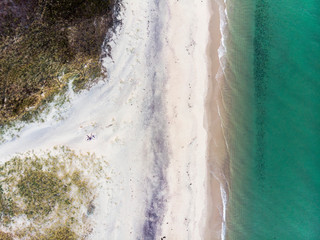 Sandy Beach and Waves from Above