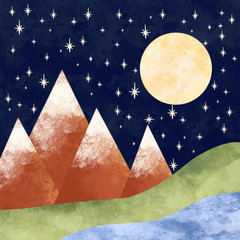 Full Moon in the Mountains - 243199595