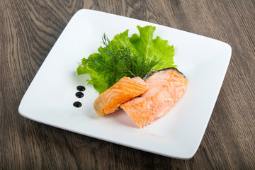 Steamed salmon