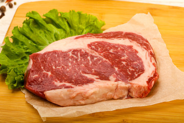 Rib eye raw steak