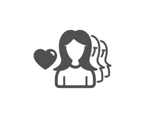 Couple Love icon. Group of Women sign. Valentines day symbol. Quality design element. Classic style icon. Vector