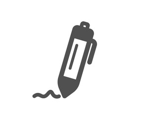 Signature icon. Written pen sign. Education symbol. Quality design element. Classic style icon. Vector