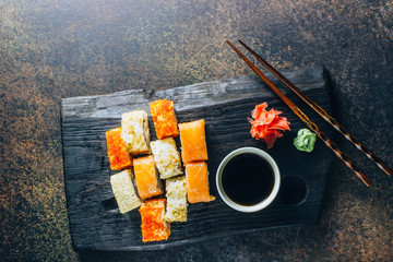 Japanese cuisine california roll and tuna roll