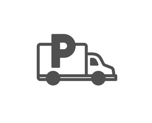 Fototapeta premium Truck parking icon. Car park sign. Transport place symbol. Quality design element. Classic style icon. Vector