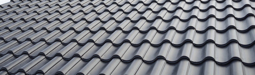Dachdecker Handwerk Logo für Ziegeldach Haus. Dachdecken mit Dachziegel Textur Web Banner