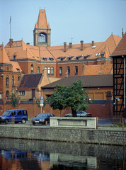 Bydgoszcz, Main Post building and Brda river - obrazy, fototapety, plakaty