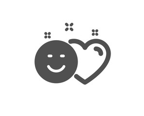 Social media like icon. Heart, smile sign. Positive feedback symbol. Quality design element. Classic style icon. Vector