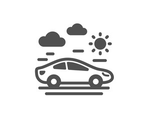 Car travel icon. Trip transport sign. Holidays vehicle symbol. Quality design element. Classic style icon. Vector
