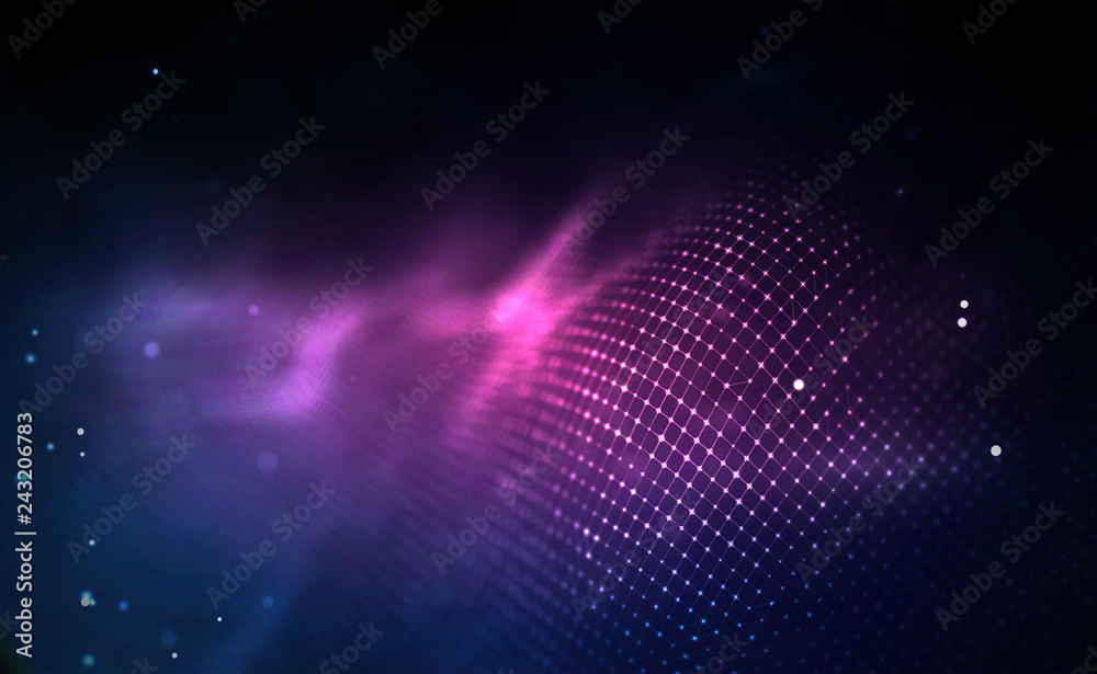 Poster blockchain technology background. cryptocurrency fintech block chain network and programming concept