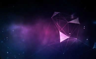 Blockchain technology background. Cryptocurrency fintech block chain network and programming concept. Abstract Segwit.