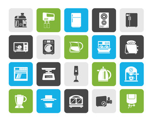kitchen appliances and kitchenware icons - vector icon set