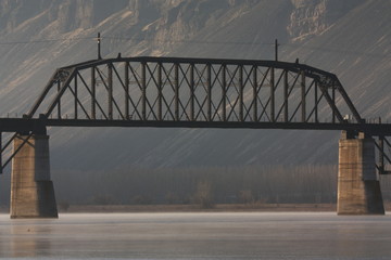 Abandoned Milwaukee rail road bridge, Columbia River, Beverly, WA