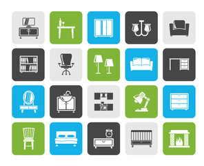 furniture and home equipment icons - vector icon set