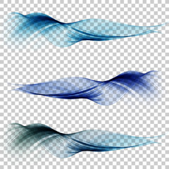 Abstract colourful wave isolated on transparent background.