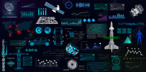 Hightech Elements Set Hud Ui Style Futuristic User Interface Big - 