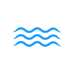Blue waves icon. Vector. Isolated.